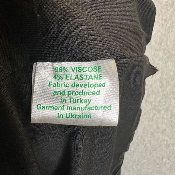 Garnet Hill Womens Size 8 Twist Front Midi Shift Dress Black Sleeveless Stretch - Picture 7 of 9